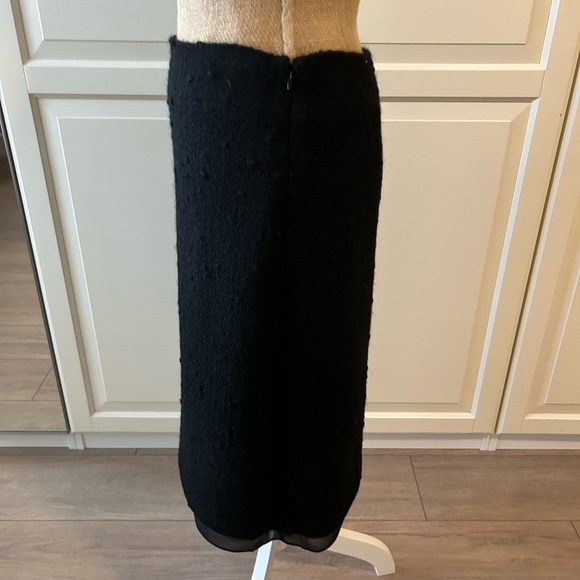 Banana Republic Black Wool Tweed Long Jacket & Skirt 2-Piece Suit Size 4 - Picture 7 of 13